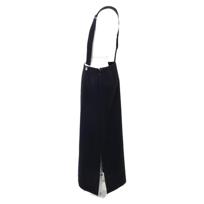 23FW-RESK-150L Black Wool Suspender Jumper Skirt, Skirt, 38, Women's