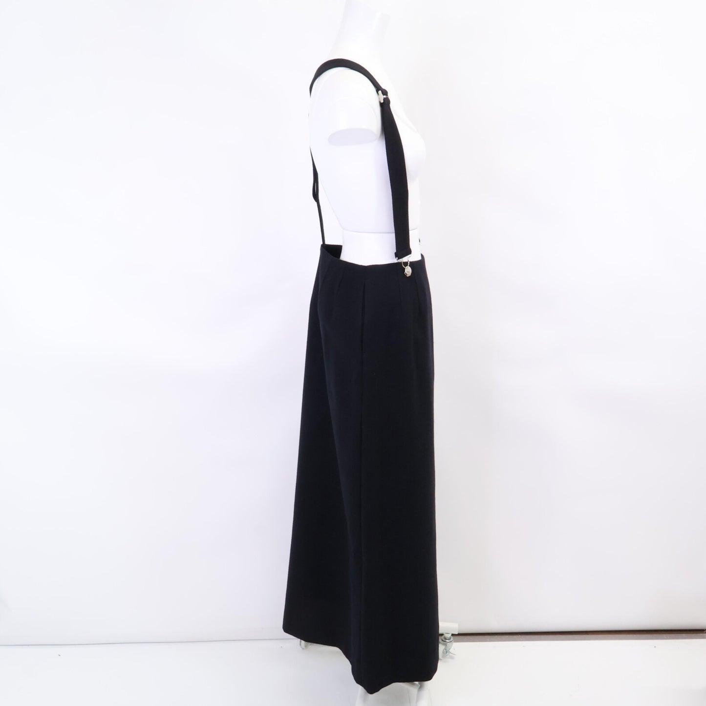 23FW-RESK-150L Black Wool Suspender Jumper Skirt, Skirt, 38, Women's