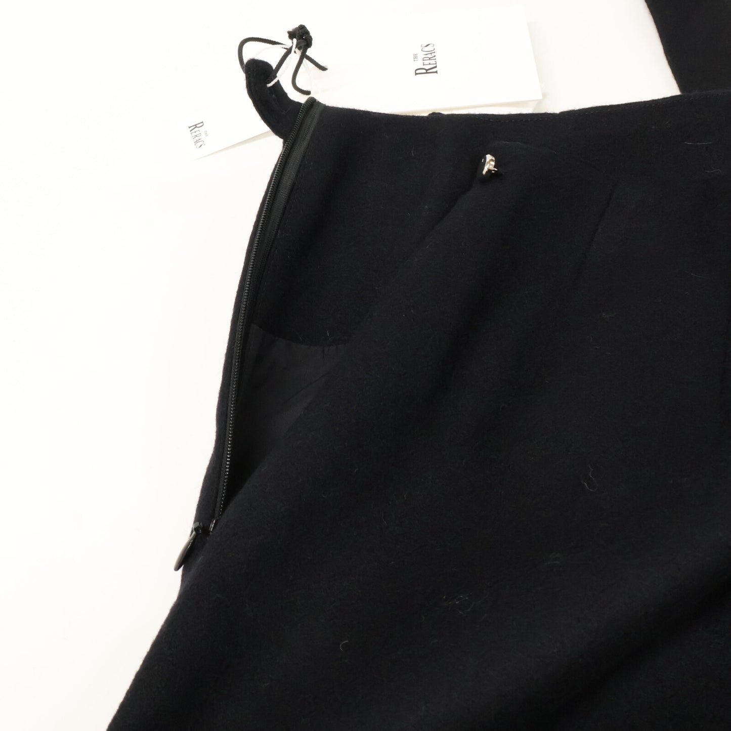 23FW-RESK-150L Black Wool Suspender Jumper Skirt, Skirt, 38, Women's