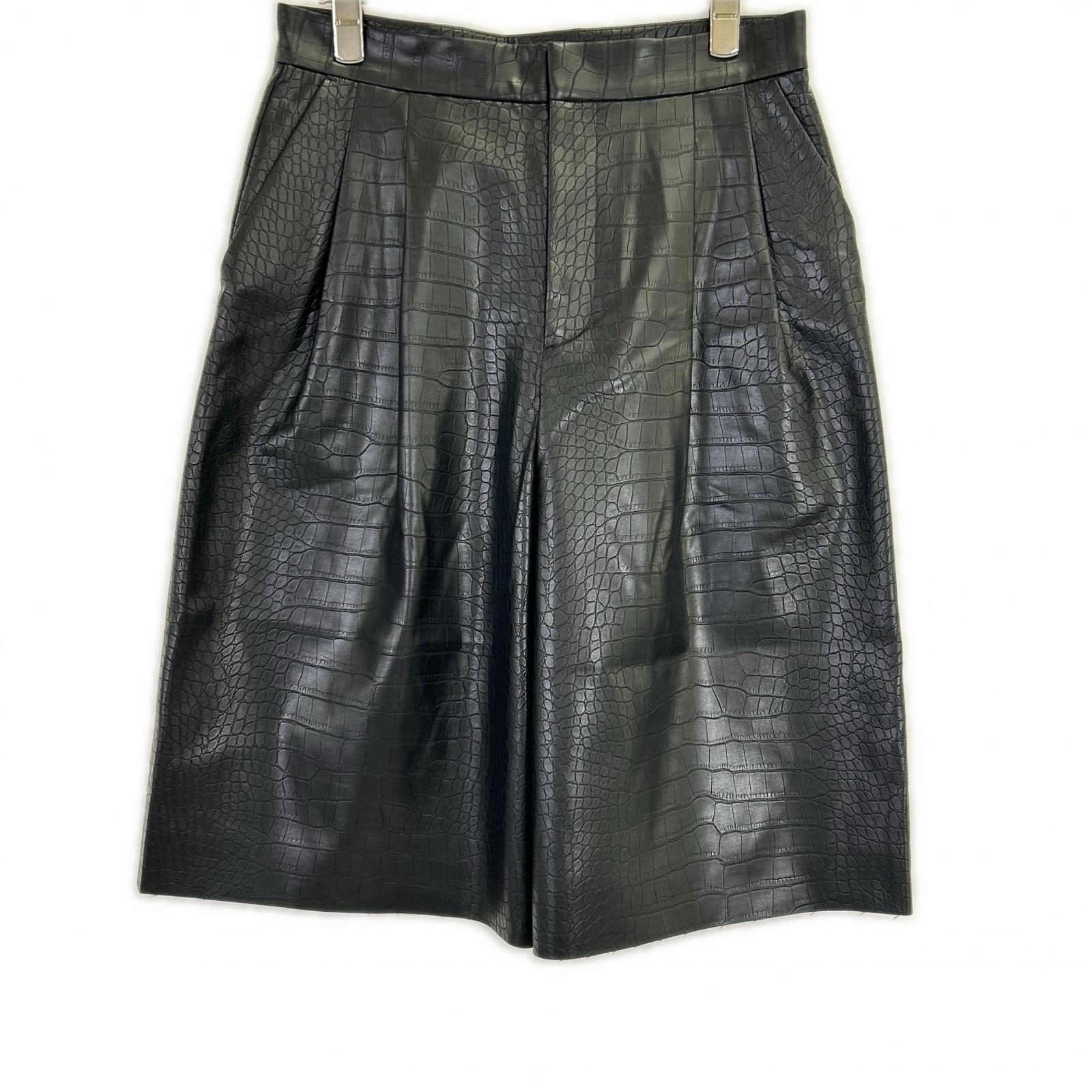 B&Y UNITED ARROWS BEAUTY&YOUTH UNITED ARROWS 1619-144-0999 黑色 鳄鱼纹 仿皮短裤 下装 M