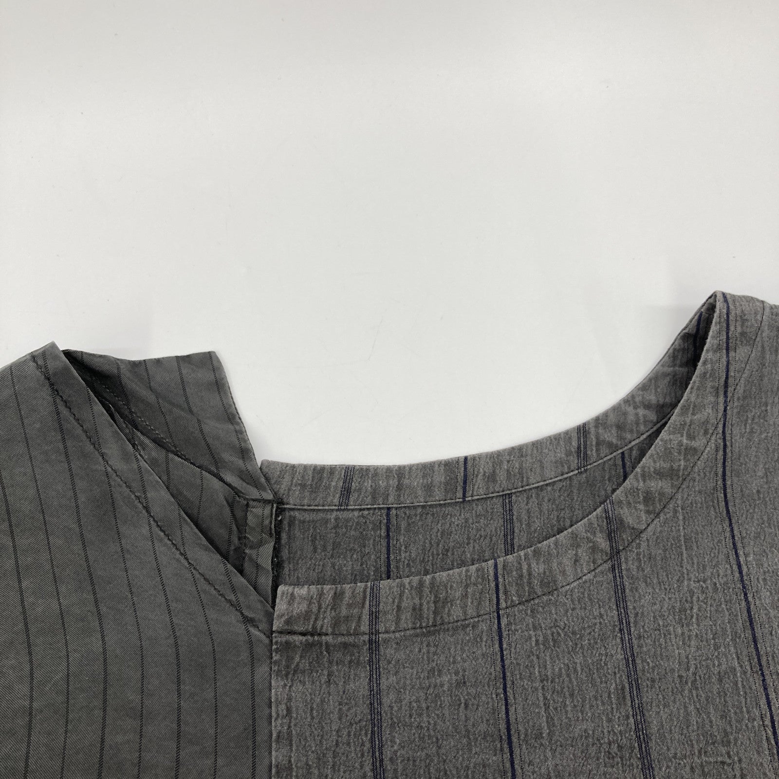 Y's Y's YT-D04-027 灰色 WASHER STRIPE ASYMMETRIC FRENCH DRESS 拼接条纹连衣裙 连衣裙