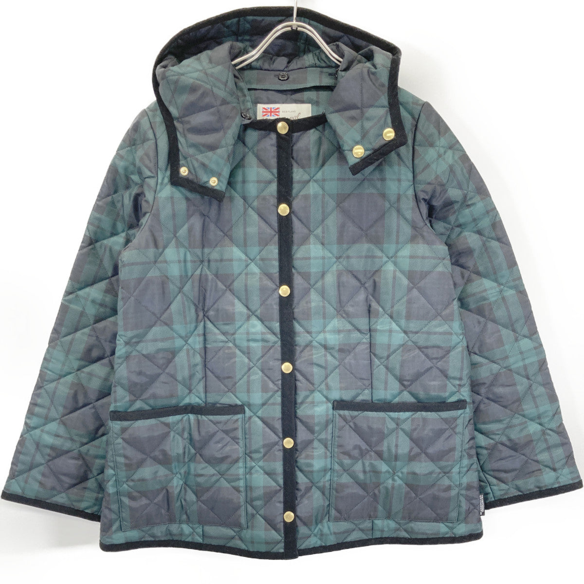 SLOBE Special Order Black x Green ARKLEY Hooded Coat Jacket 38 Ladies