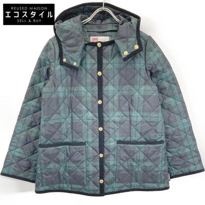 SLOBE Special Order Black x Green ARKLEY Hooded Coat Jacket 38 Ladies