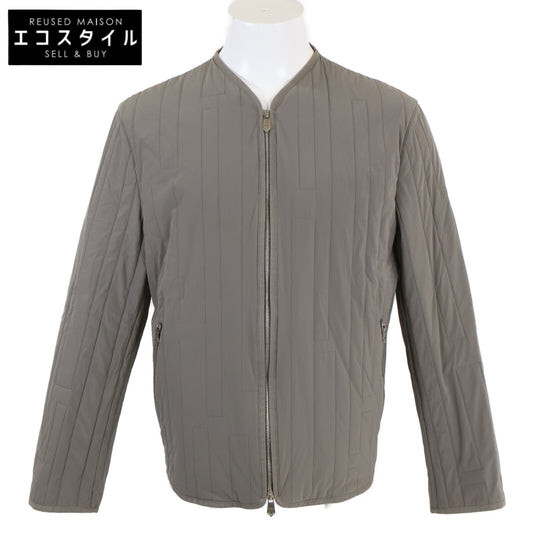 HERMES エルメス 国内正規 ナイロン Hモチーフ W-ZIP ノーカラーキルティングジャケット ジャケット