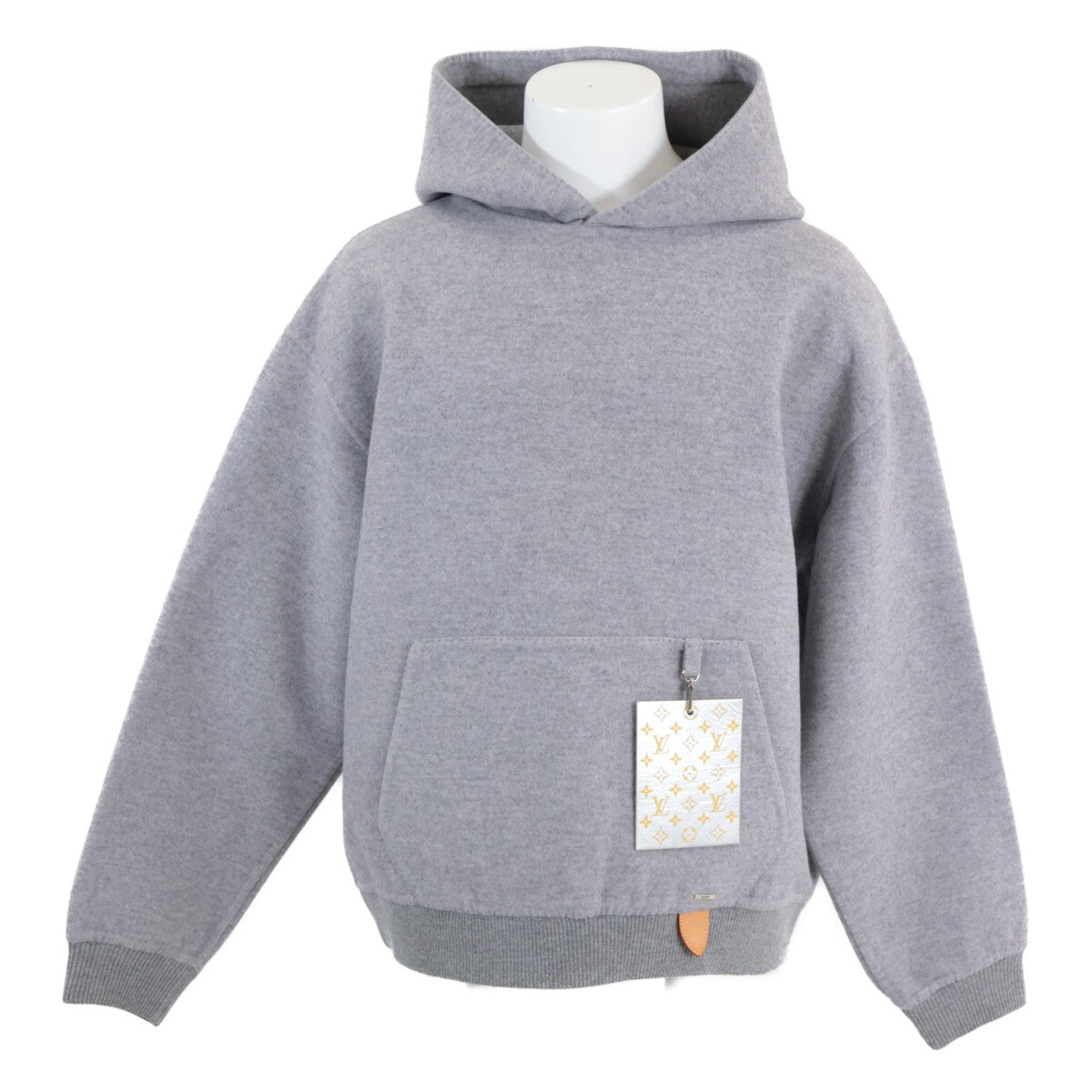HHB68WOWC Domestic Regular Staples Edition Wool-Cashmere Leather Tag Double-Face Hoodie Pullover Top M Men's