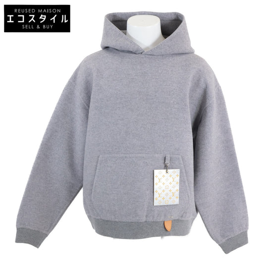 国内正品 HHB68WOWC STAPLES EDITION 羊毛羊绒 皮革标签 双面连帽套头衫 M码 男士