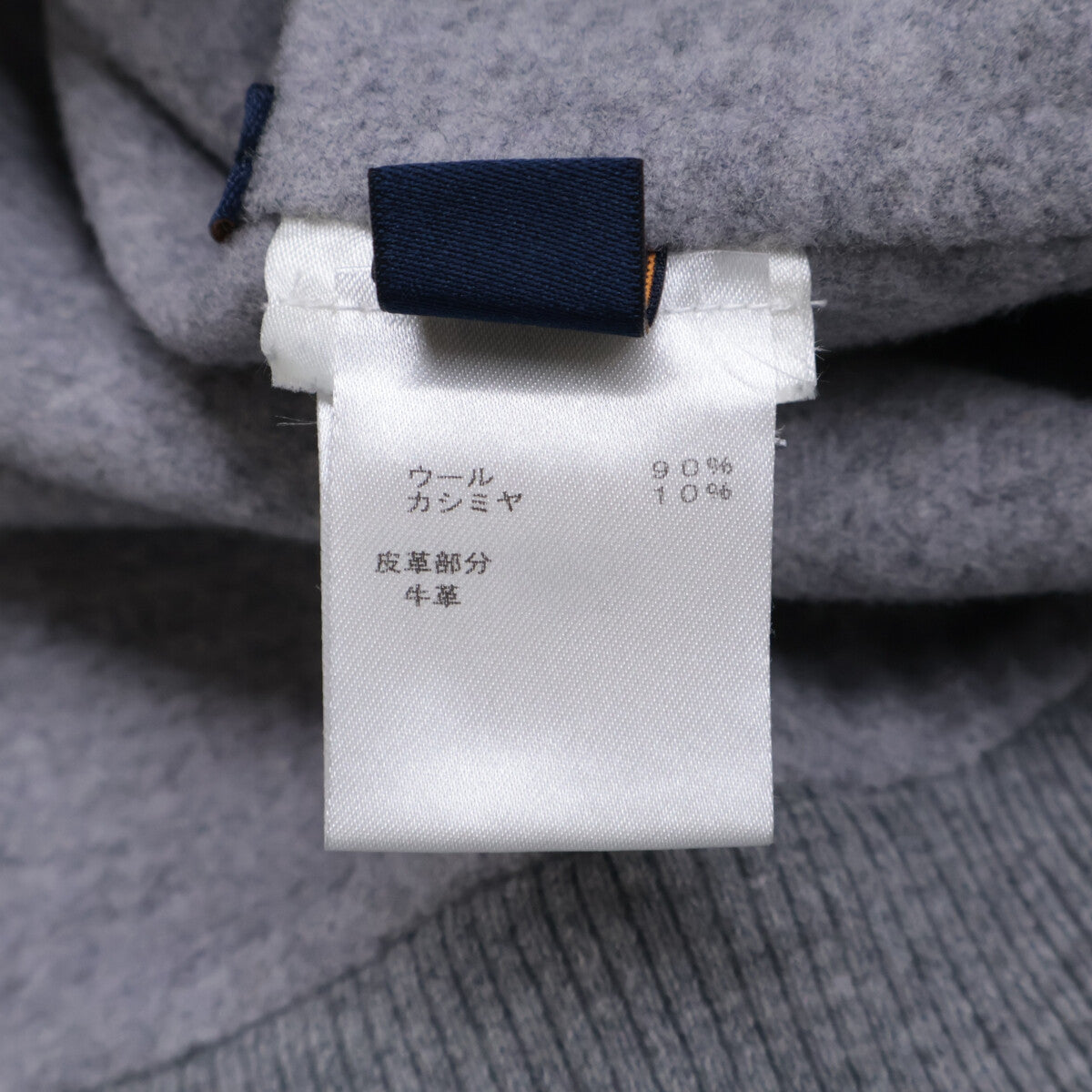 HHB68WOWC Domestic Regular Staples Edition Wool-Cashmere Leather Tag Double-Face Hoodie Pullover Top M Men's