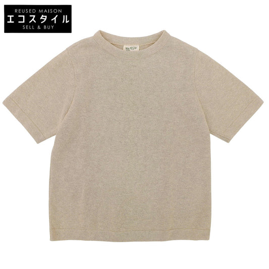 45R フォーティファイブ アール 美品 ギマニットソーのTシャツ コットン トップス レディース ベージュ 60580022 トップス