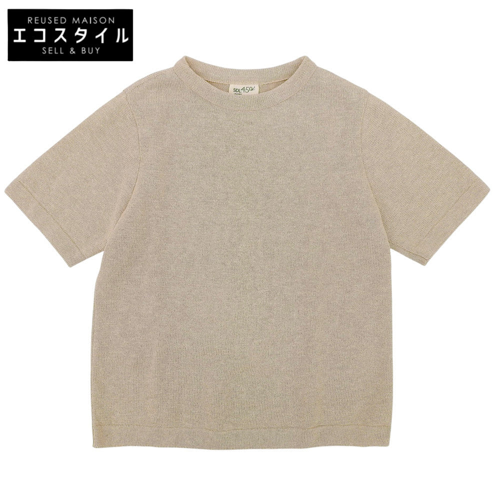 45R Beautiful Gima Knit Tee Cotton Top Women's Beige 60580022 Top