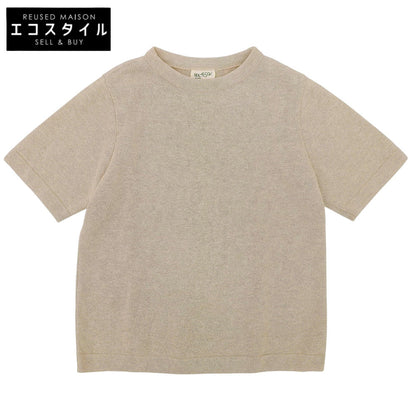 45R Beautiful Gima Knit Tee Cotton Top Women's Beige 60580022 Top