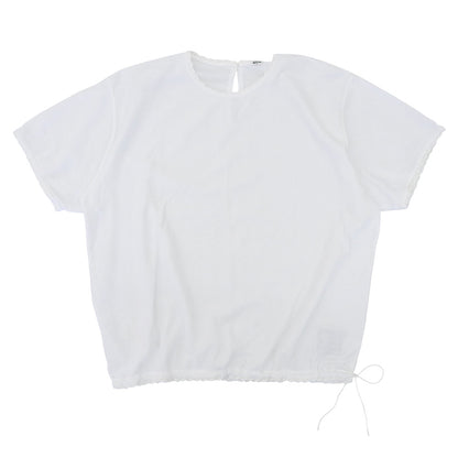 45R Kanoko Lace Short Sleeve Polo Shirt Cotton Top Women's White 50371931 Tops