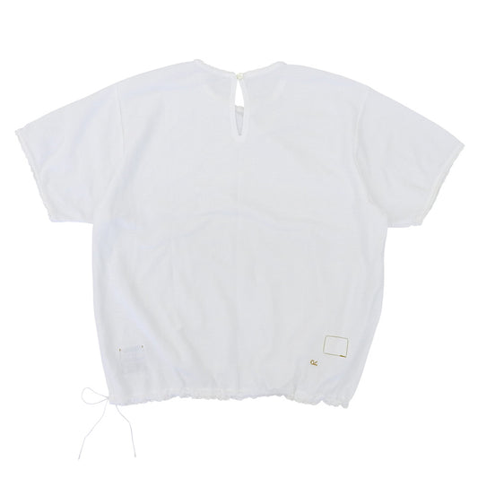 45R Kanoko Lace Short Sleeve Polo Shirt Cotton Top Women's White 50371931 Tops