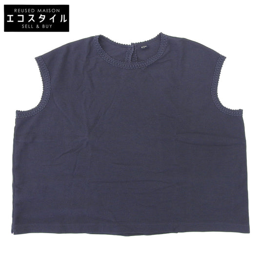 45R Honeycomb Kanoko Lace deM Shirt Cotton Vest Women's Navy 00 50770572 Vest