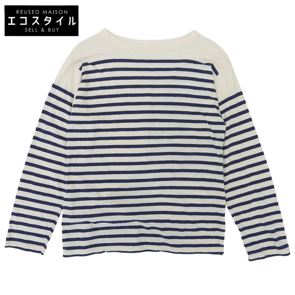 36 Tenjiku 908 Basque T-Shirt Cotton Top Women's Navy x Ivory 1 8027000 Top 1 Women's
