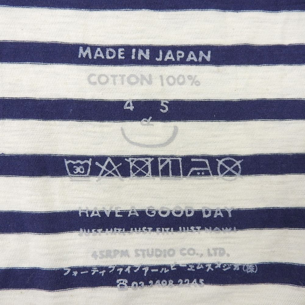 36 Tenjiku 908 Basque T-Shirt Cotton Top Women's Navy x Ivory 1 8027000 Top 1 Women's