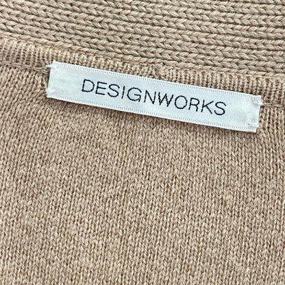 DESIGNWORKS Beige Wool Cashmere Connected Cardigan Top 38