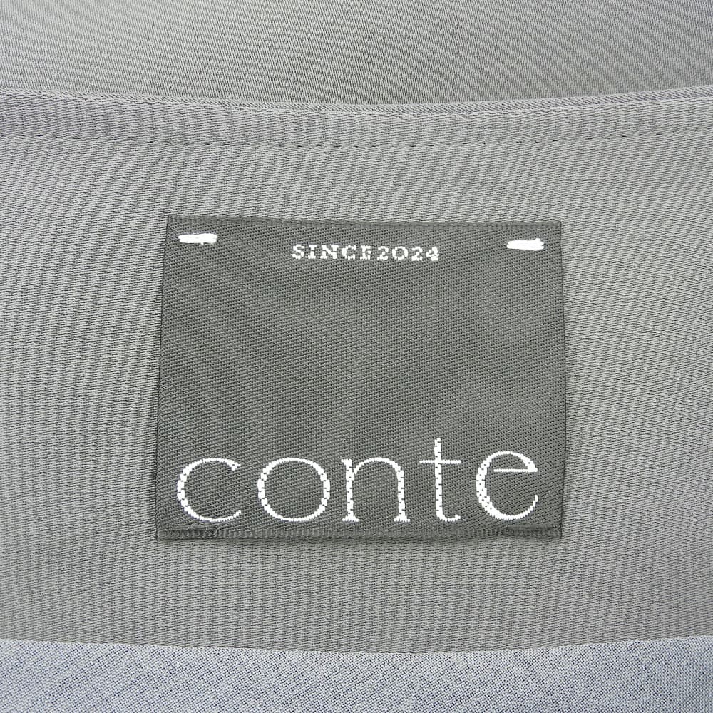 conte コンテ 美品 タック ノースリーブ オールインワン レディース カーキ オーバーオール オールインワン