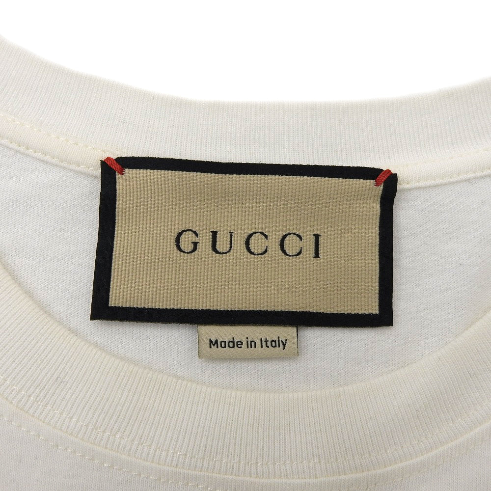 GUCCI Cotton TAPE ME Sequin-Embellished Front Logo Short-Sleeve T-Shirt Top Men's White S 717422 XJFM6 Top