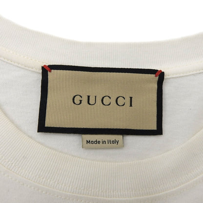 GUCCI Cotton TAPE ME Sequin-Embellished Front Logo Short-Sleeve T-Shirt Top Men's White S 717422 XJFM6 Top