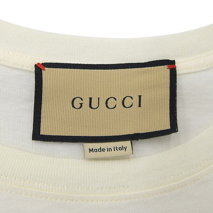 GUCCI Cotton Front Logo Crew Neck Short Sleeve T-Shirt Top Men's White x Blue XXS 615044 XJEEB Top