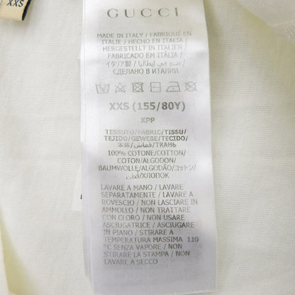 GUCCI Cotton Front Logo Crew Neck Short Sleeve T-Shirt Top Men's White x Blue XXS 615044 XJEEB Top