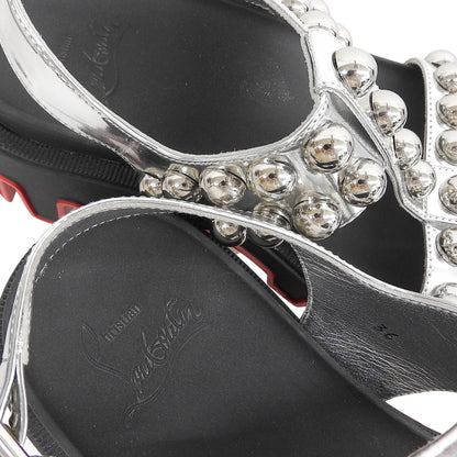 Christian Louboutin 克里斯提·鲁布托 Duniclou 铆钉踝带高跟凉鞋 黑色×银色 36 码 鞋履