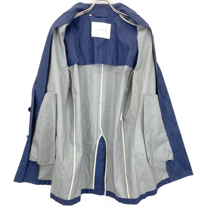E7/8H/8J Blue Denim Stand Collar Coat Coat 38 Ladies