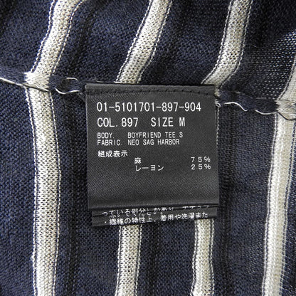 Theory 美品 亚麻混纺 Neo Sag Harbor Boyfriend Tee 上衣 女式 海军蓝×米色 M 25SS 01-5101701 上衣