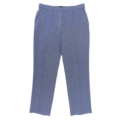Excellent Condition Linen Blend Center Press Denim-Look Tapered Pants Bottoms Women's Blue 10 25SS 01-5106428 Bottoms 10 Women's