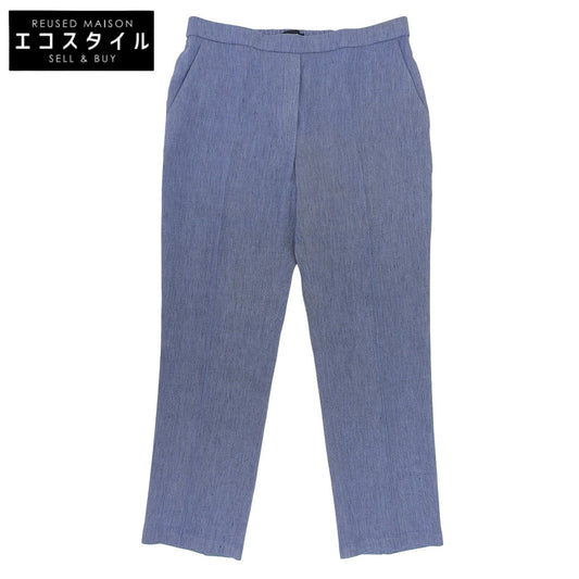 Excellent Condition Linen Blend Center Press Denim-Look Tapered Pants Bottoms Women's Blue 10 25SS 01-5106428 Bottoms 10 Women's