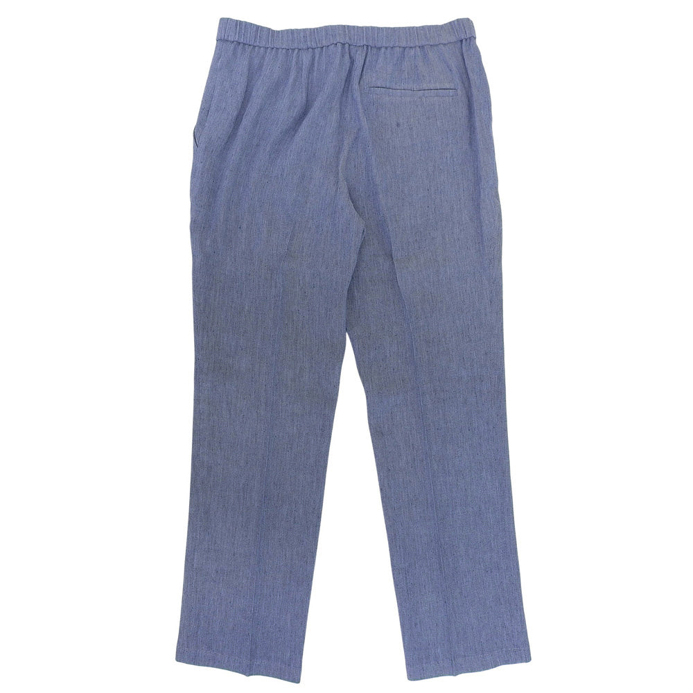 Excellent Condition Linen Blend Center Press Denim-Look Tapered Pants Bottoms Women's Blue 10 25SS 01-5106428 Bottoms 10 Women's