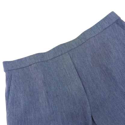 Excellent Condition Linen Blend Center Press Denim-Look Tapered Pants Bottoms Women's Blue 10 25SS 01-5106428 Bottoms 10 Women's