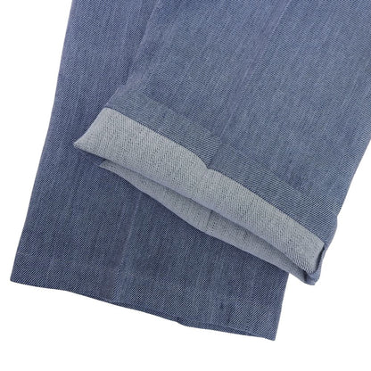 Excellent Condition Linen Blend Center Press Denim-Look Tapered Pants Bottoms Women's Blue 10 25SS 01-5106428 Bottoms 10 Women's