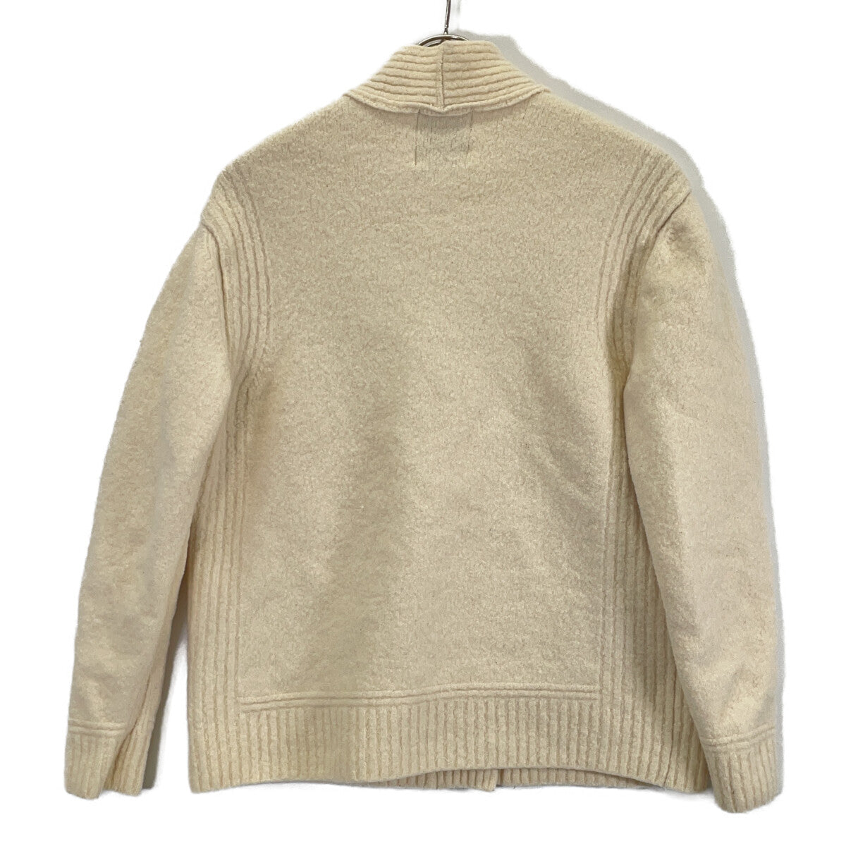 SEVEN TEN by MIHO KAWAHITO 6A204 Beige Melton Wool 2-Way Cardigan Top