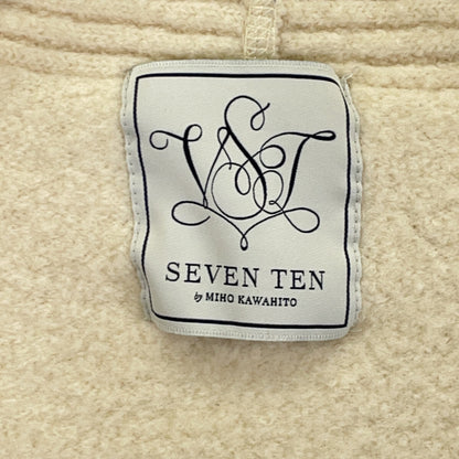 SEVEN TEN by MIHO KAWAHITO 6A204 Beige Melton Wool 2-Way Cardigan Top