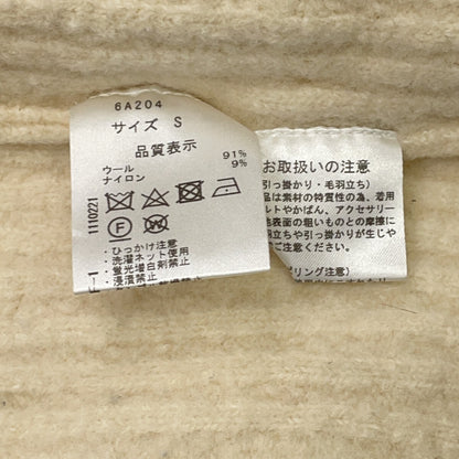 SEVEN TEN by MIHO KAWAHITO 6A204 Beige Melton Wool 2-Way Cardigan Top