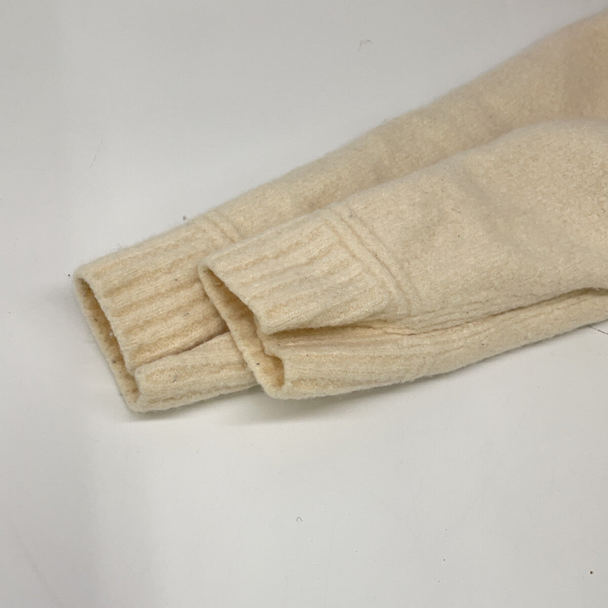 SEVEN TEN by MIHO KAWAHITO 6A204 Beige Melton Wool 2-Way Cardigan Top