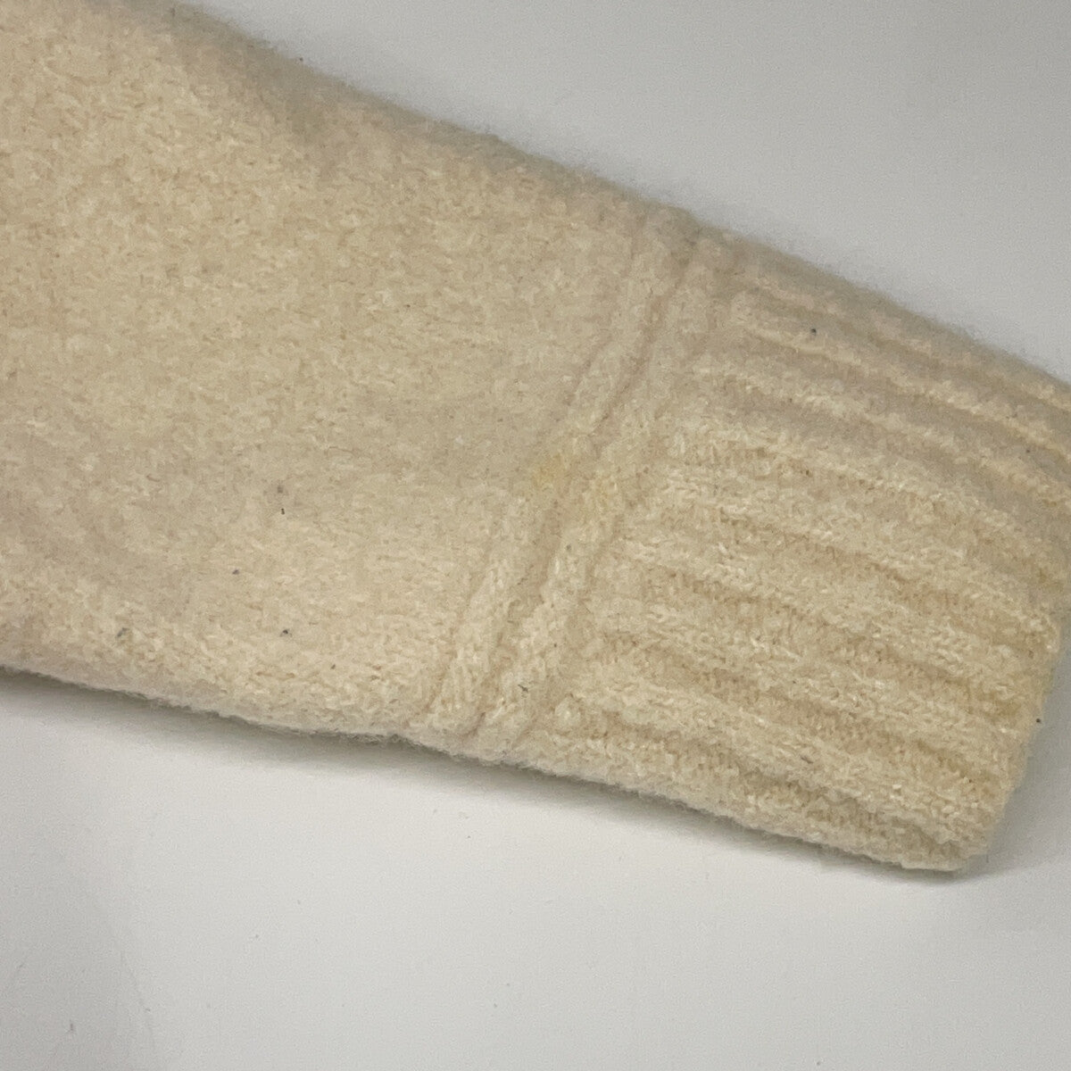 SEVEN TEN by MIHO KAWAHITO 6A204 Beige Melton Wool 2-Way Cardigan Top