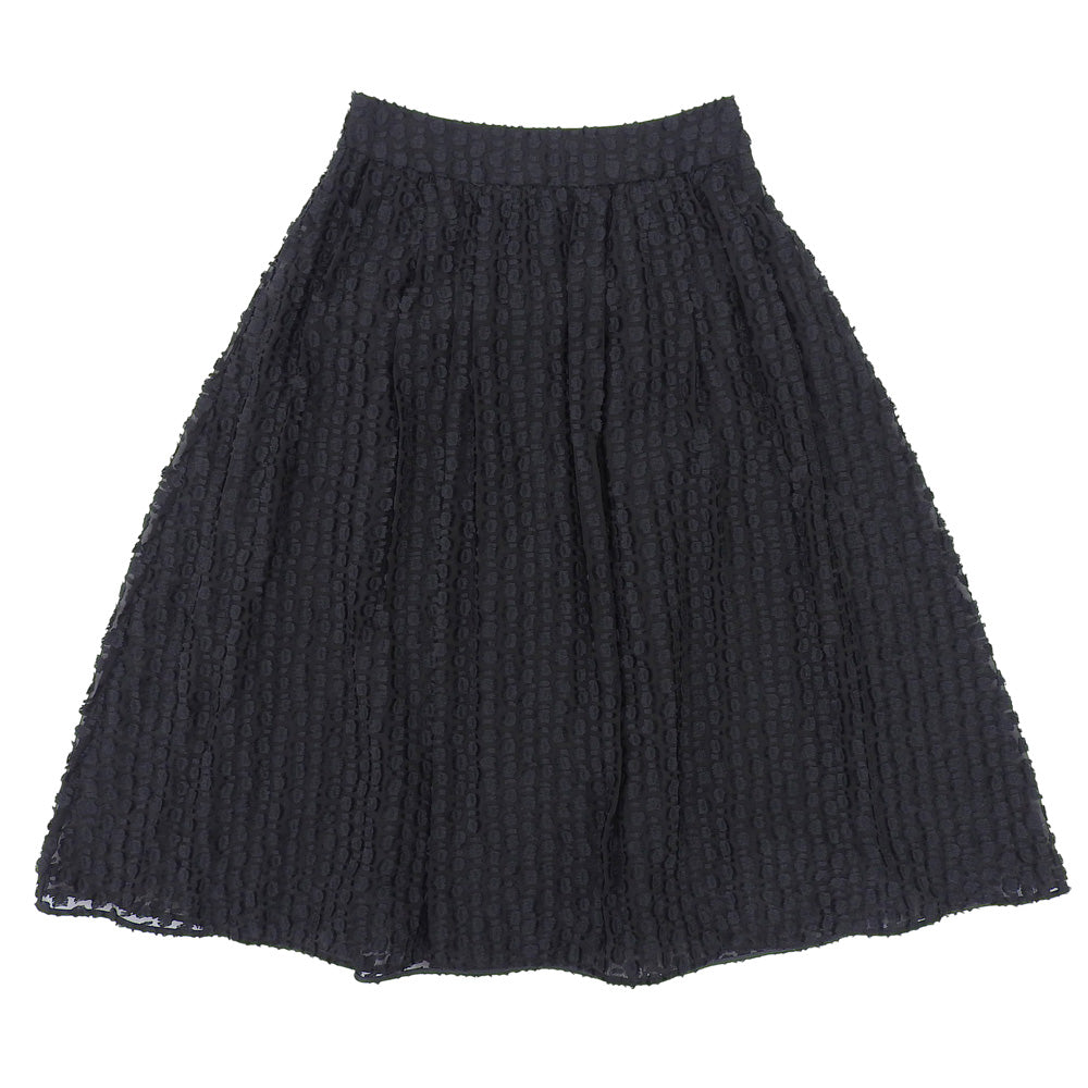 EPOCA Beautiful Sheer Cut Jacquard Gathered Flare Skirt Ladies Black 38 M5S07-418-09 Skirt