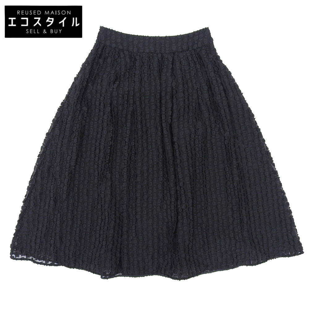 EPOCA Beautiful Sheer Cut Jacquard Gathered Flare Skirt Ladies Black 38 M5S07-418-09 Skirt