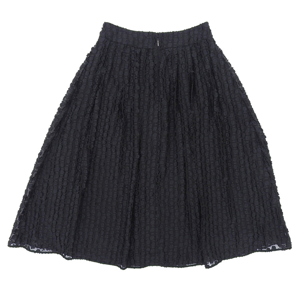 EPOCA Beautiful Sheer Cut Jacquard Gathered Flare Skirt Ladies Black 38 M5S07-418-09 Skirt