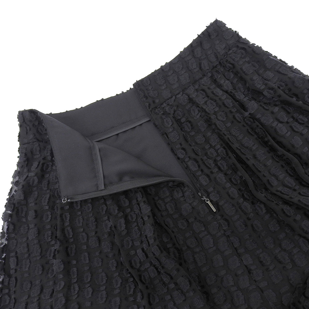 EPOCA Beautiful Sheer Cut Jacquard Gathered Flare Skirt Ladies Black 38 M5S07-418-09 Skirt