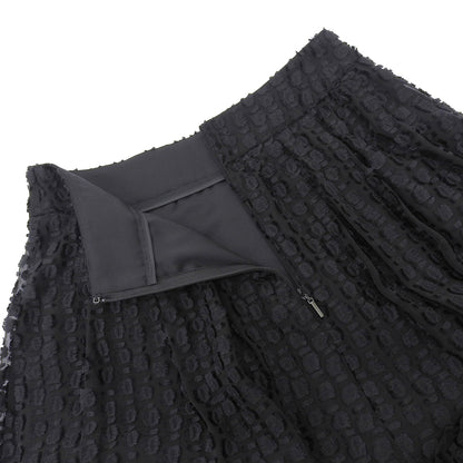 EPOCA Beautiful Sheer Cut Jacquard Gathered Flare Skirt Ladies Black 38 M5S07-418-09 Skirt