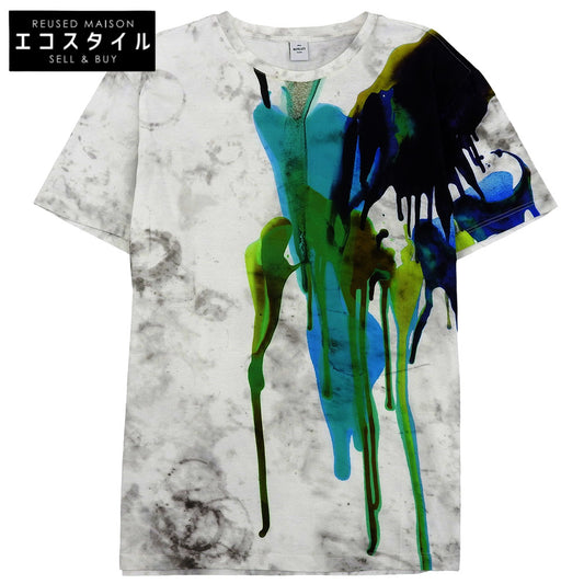 berluti Berluti Paint Processing Cotton S/S Crew Neck Cut and Sew Top Men's White M R17JRS46JAEB Top