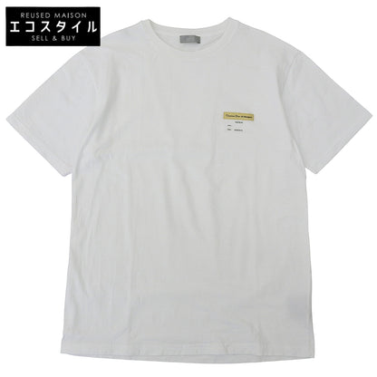 DIOR Cotton Visitor Patch Crew Neck S/S Cut and Sewn T-Shirt Top Men's White S 923J611B0533 Top