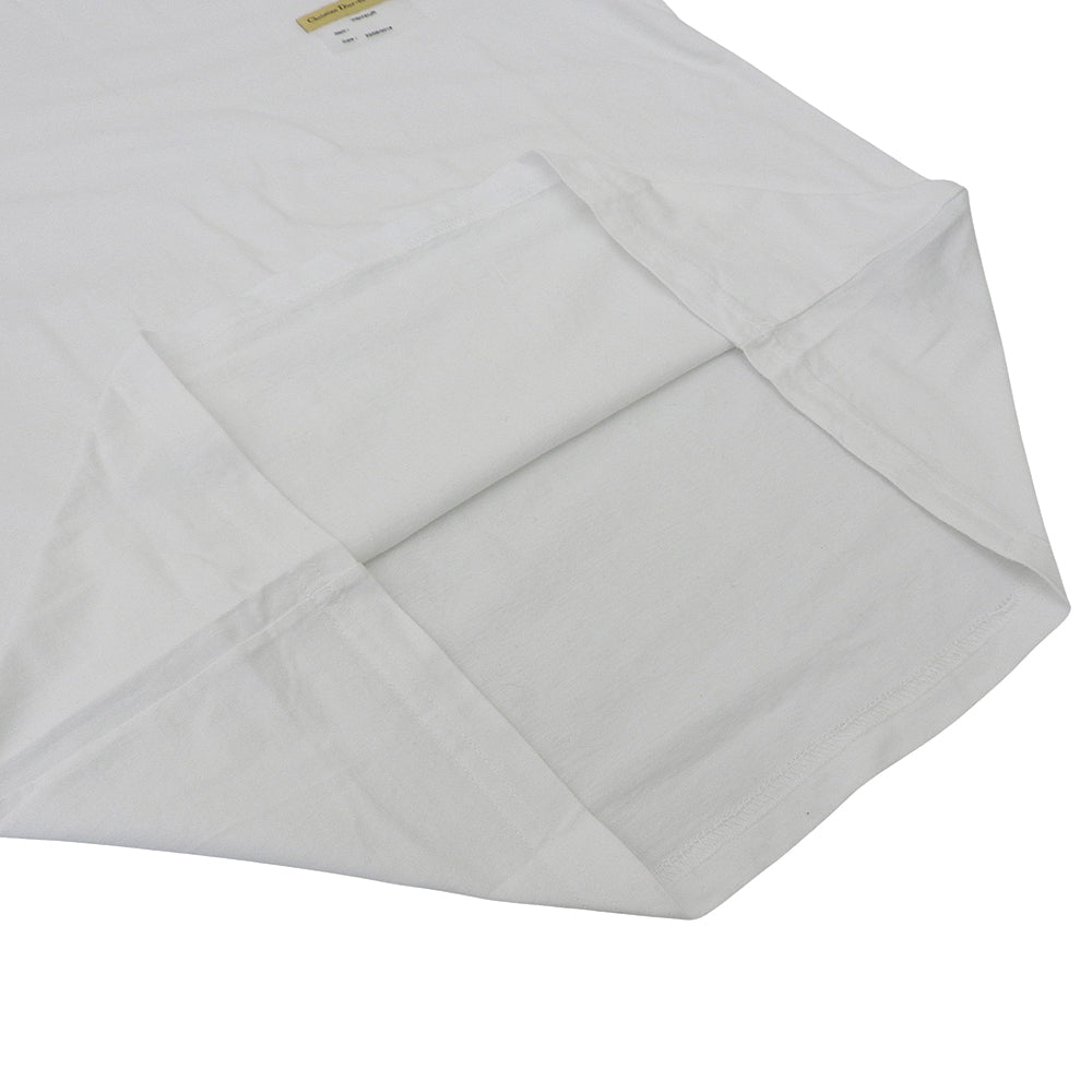DIOR Cotton Visitor Patch Crew Neck S/S Cut and Sewn T-Shirt Top Men's White S 923J611B0533 Top