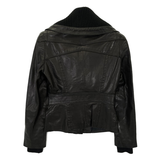 GUCCI グッチ トムフォード期 186592 XM587 ブラック リブカラー ラムスキンボタンジャケット ジャケット