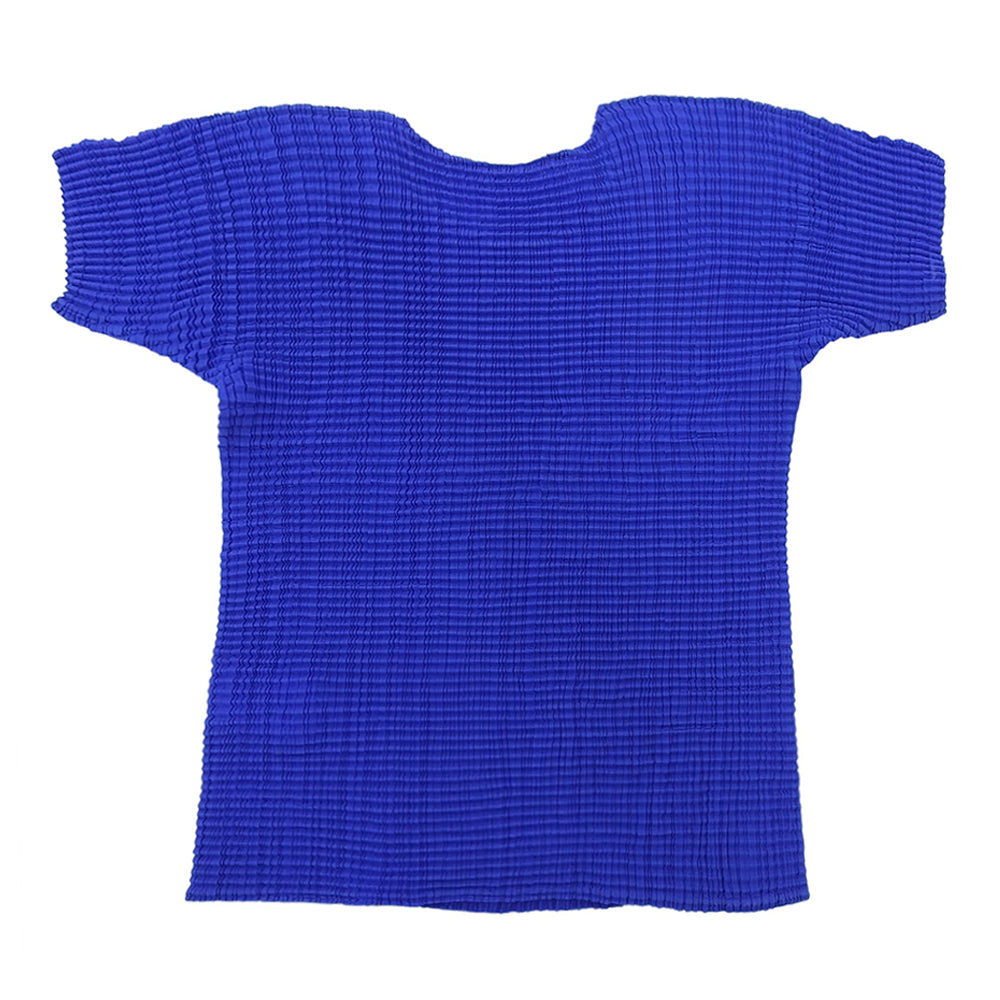 ISSEY MIYAKE イッセイミヤケ プリーツ ショートスリーブ カットソー トップス レディース ブルー M トップス M