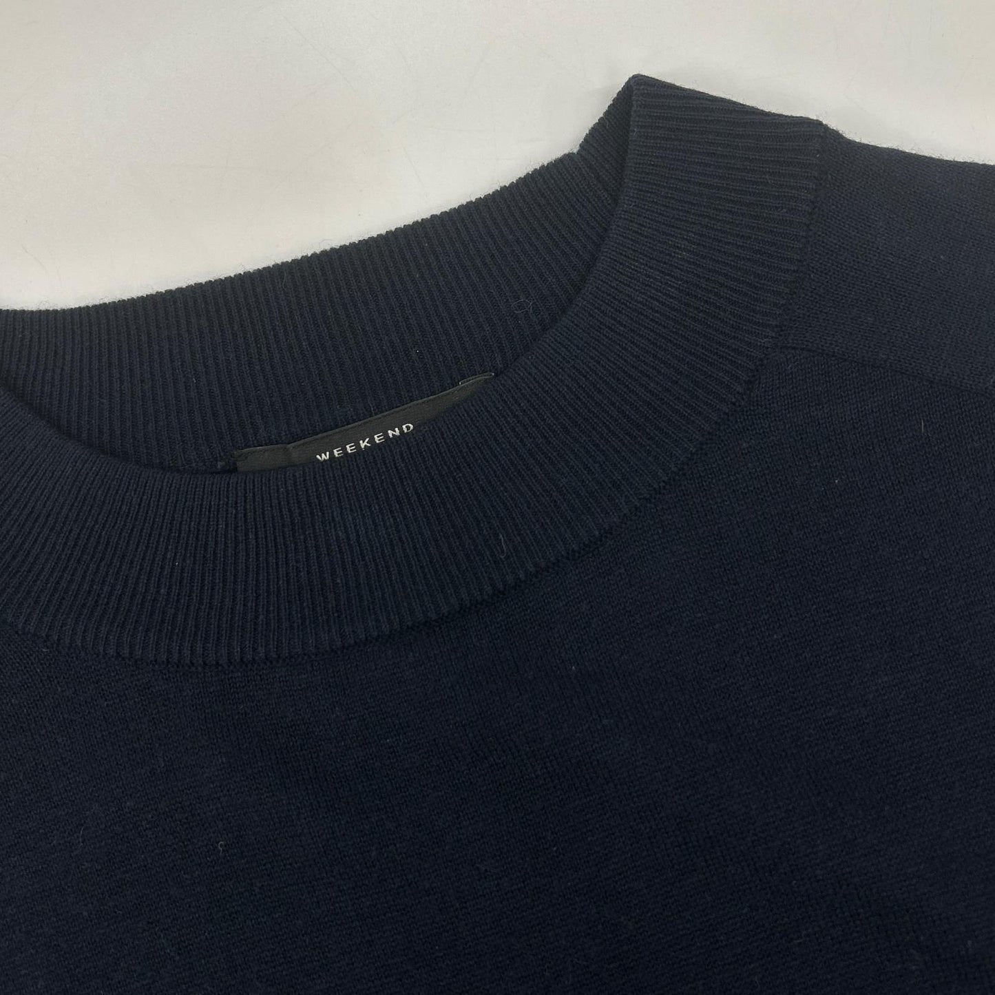 Max Mara WEEKEND Max Mara Weekend 532601836750 Navy Silk x Wool Mock Neck Knit Dress