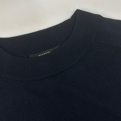 Max Mara WEEKEND Max Mara Weekend 532601836750 Navy Silk x Wool Mock Neck Knit Dress